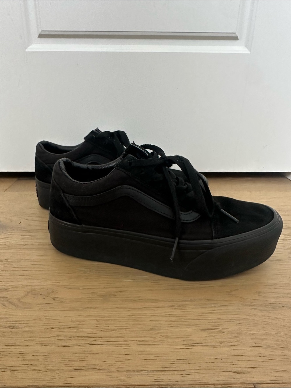 Vans Old Skool Platform All Black Suede & Canvas Sneakers 7.5W / 6M